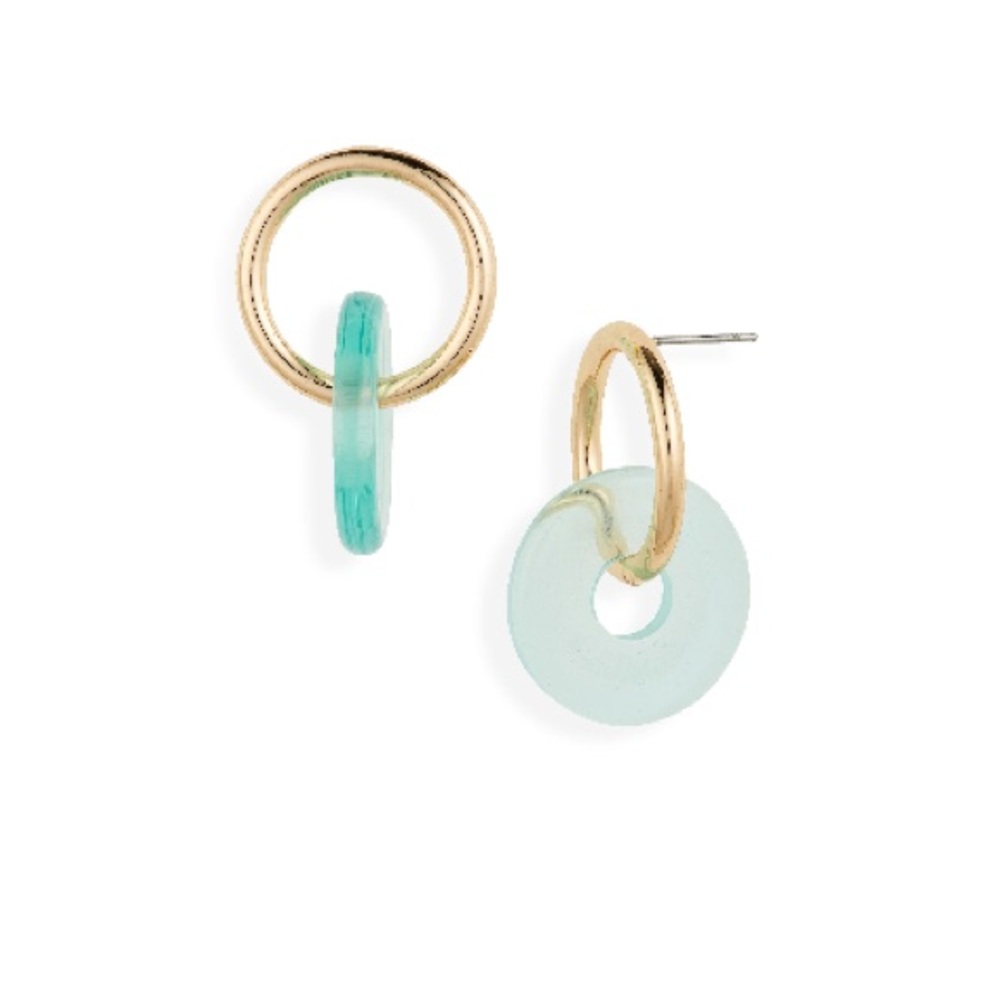 New Resin Aqua Drop Earrings